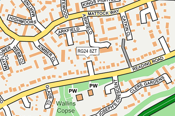 RG24 8ZT map - OS OpenMap – Local (Ordnance Survey)