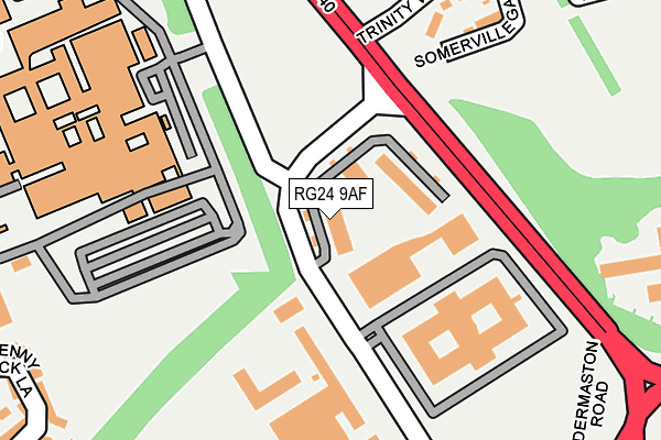 RG24 9AF map - OS OpenMap – Local (Ordnance Survey)