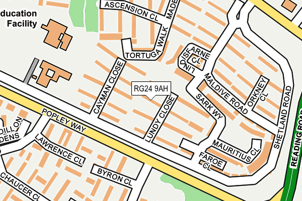 RG24 9AH map - OS OpenMap – Local (Ordnance Survey)