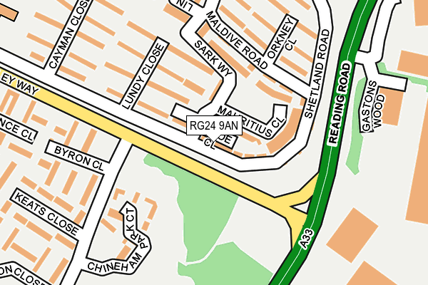 RG24 9AN map - OS OpenMap – Local (Ordnance Survey)