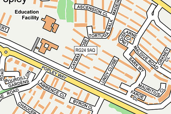 RG24 9AQ map - OS OpenMap – Local (Ordnance Survey)
