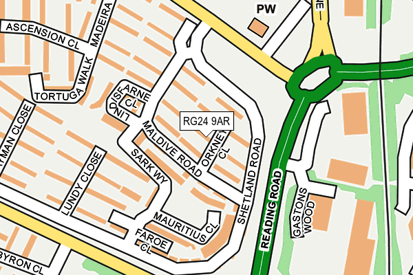 RG24 9AR map - OS OpenMap – Local (Ordnance Survey)