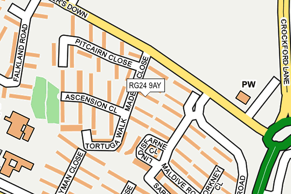 RG24 9AY map - OS OpenMap – Local (Ordnance Survey)