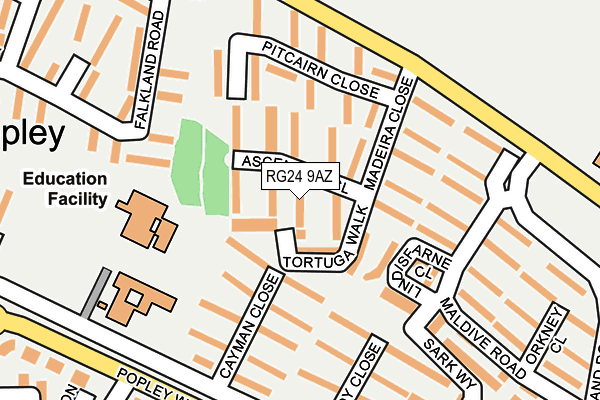 RG24 9AZ map - OS OpenMap – Local (Ordnance Survey)