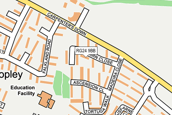 RG24 9BB map - OS OpenMap – Local (Ordnance Survey)