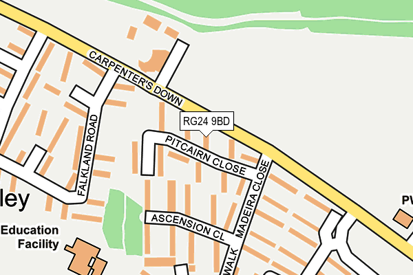 RG24 9BD map - OS OpenMap – Local (Ordnance Survey)