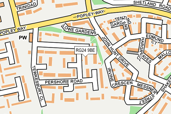 RG24 9BE map - OS OpenMap – Local (Ordnance Survey)