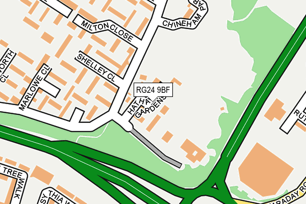 RG24 9BF map - OS OpenMap – Local (Ordnance Survey)