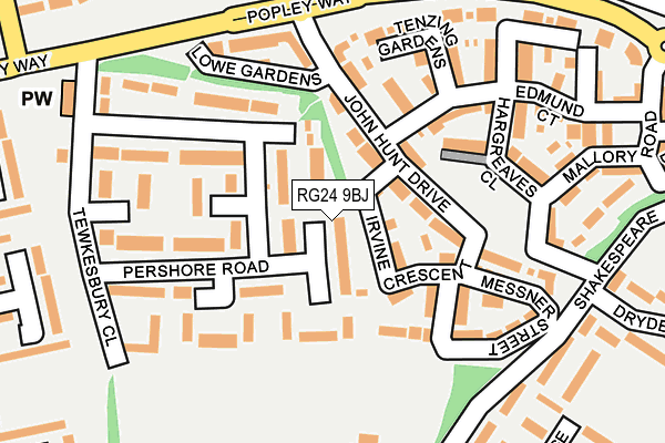 RG24 9BJ map - OS OpenMap – Local (Ordnance Survey)