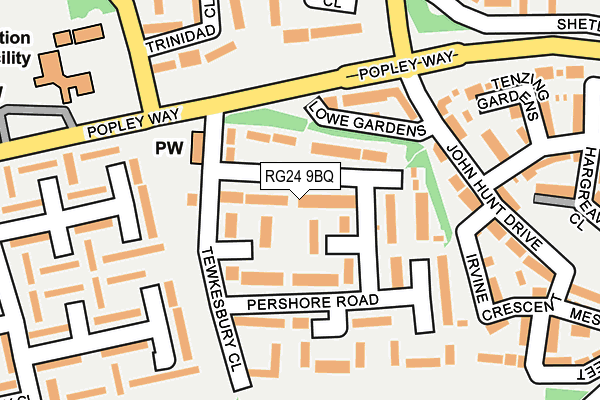 RG24 9BQ map - OS OpenMap – Local (Ordnance Survey)