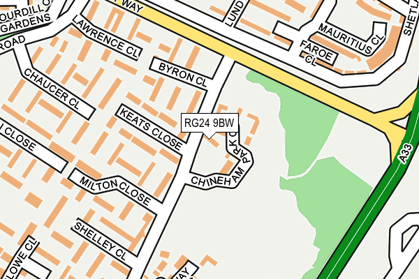 RG24 9BW map - OS OpenMap – Local (Ordnance Survey)