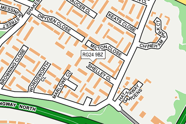 RG24 9BZ map - OS OpenMap – Local (Ordnance Survey)