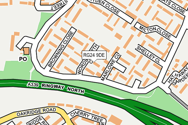 RG24 9DE map - OS OpenMap – Local (Ordnance Survey)