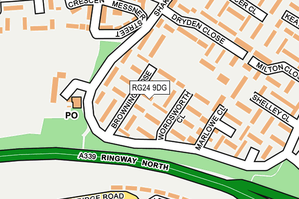 RG24 9DG map - OS OpenMap – Local (Ordnance Survey)