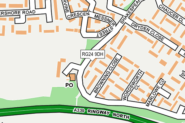 RG24 9DH map - OS OpenMap – Local (Ordnance Survey)