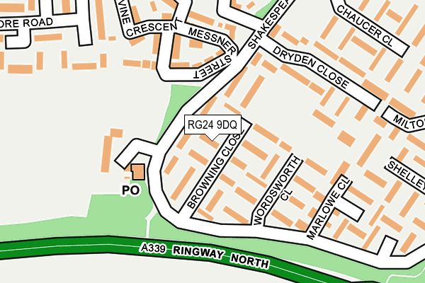 RG24 9DQ map - OS OpenMap – Local (Ordnance Survey)