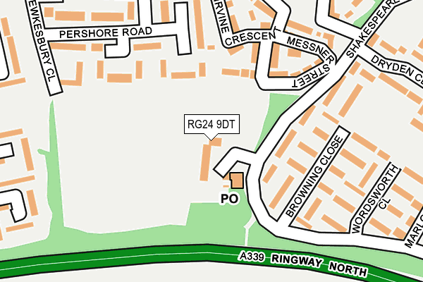 RG24 9DT map - OS OpenMap – Local (Ordnance Survey)