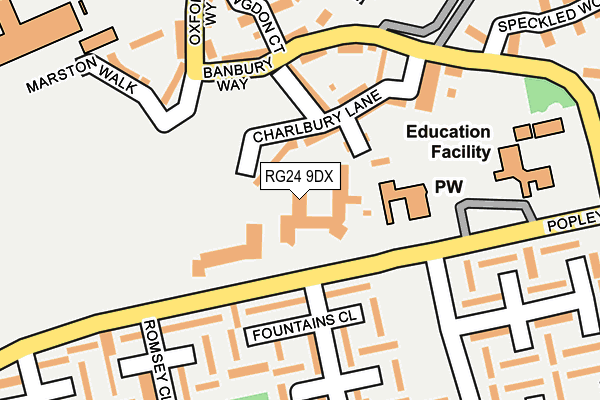 RG24 9DX map - OS OpenMap – Local (Ordnance Survey)