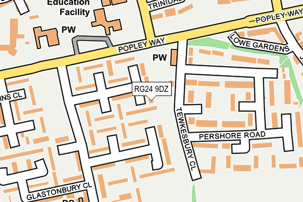 RG24 9DZ map - OS OpenMap – Local (Ordnance Survey)