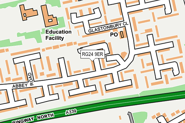 RG24 9ER map - OS OpenMap – Local (Ordnance Survey)