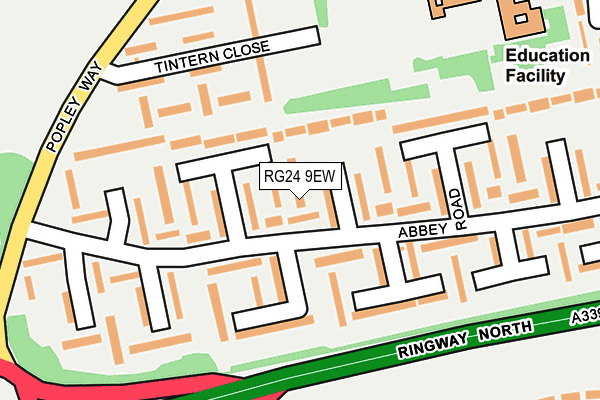 RG24 9EW map - OS OpenMap – Local (Ordnance Survey)