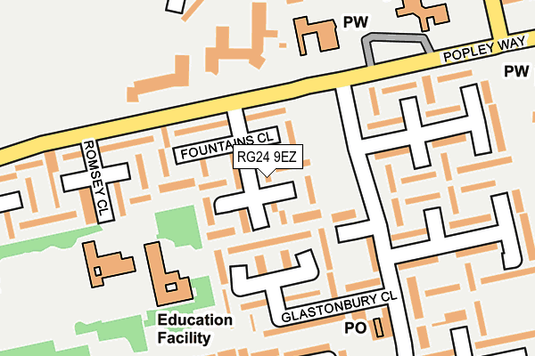 RG24 9EZ map - OS OpenMap – Local (Ordnance Survey)