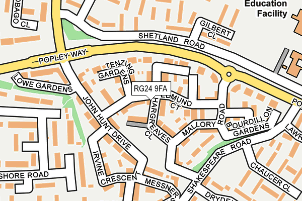 RG24 9FA map - OS OpenMap – Local (Ordnance Survey)