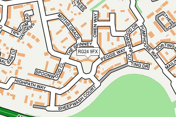 RG24 9FX map - OS OpenMap – Local (Ordnance Survey)