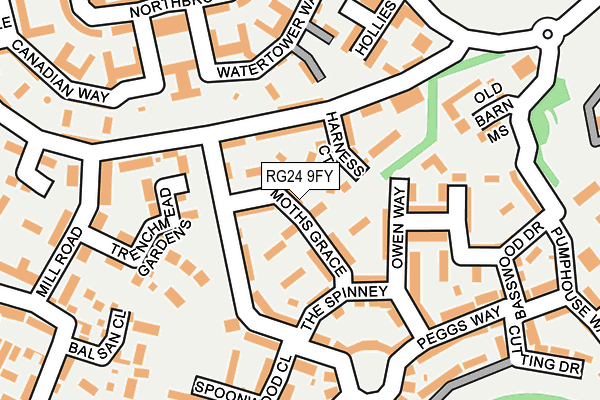 RG24 9FY map - OS OpenMap – Local (Ordnance Survey)