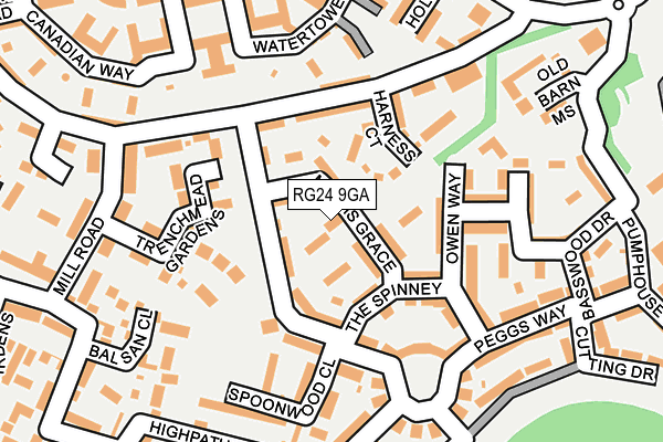 RG24 9GA map - OS OpenMap – Local (Ordnance Survey)