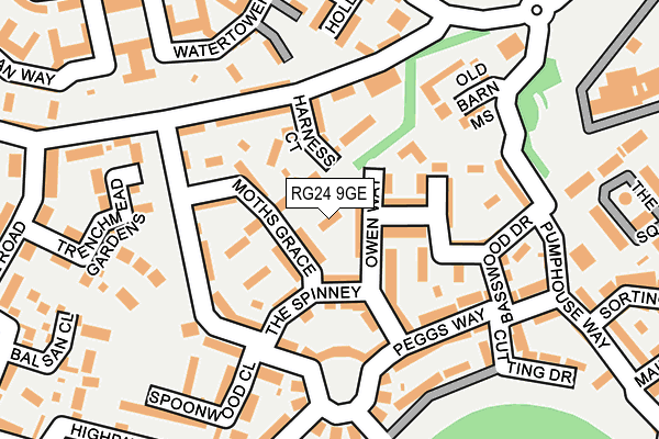 RG24 9GE map - OS OpenMap – Local (Ordnance Survey)