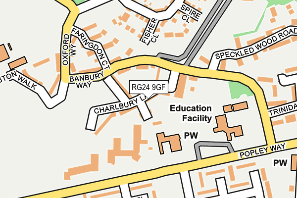 RG24 9GF map - OS OpenMap – Local (Ordnance Survey)