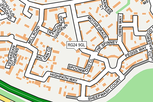 RG24 9GL map - OS OpenMap – Local (Ordnance Survey)