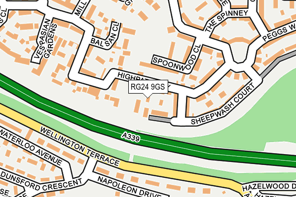 RG24 9GS map - OS OpenMap – Local (Ordnance Survey)