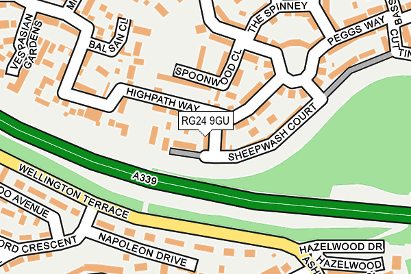 RG24 9GU map - OS OpenMap – Local (Ordnance Survey)