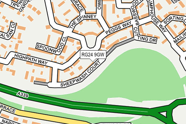 RG24 9GW map - OS OpenMap – Local (Ordnance Survey)