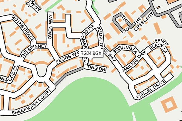 RG24 9GX map - OS OpenMap – Local (Ordnance Survey)