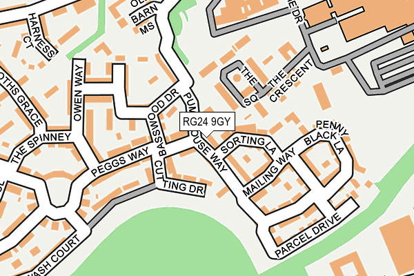 RG24 9GY map - OS OpenMap – Local (Ordnance Survey)