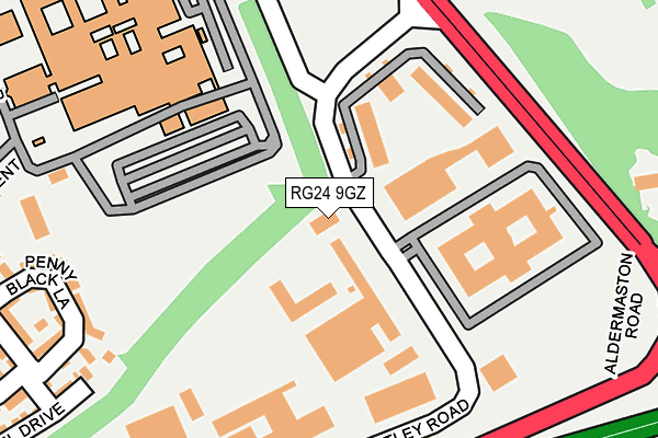 RG24 9GZ map - OS OpenMap – Local (Ordnance Survey)