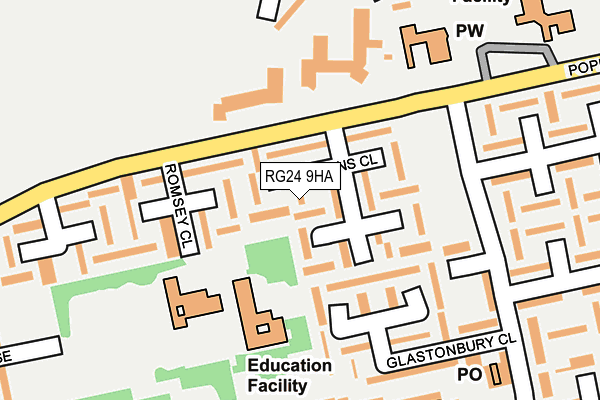 RG24 9HA map - OS OpenMap – Local (Ordnance Survey)