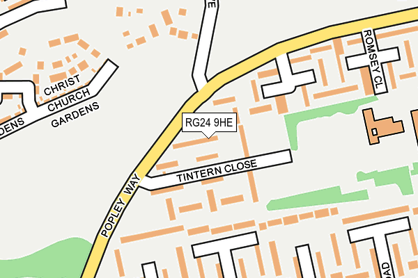 RG24 9HE map - OS OpenMap – Local (Ordnance Survey)