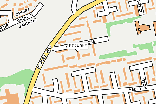 RG24 9HF map - OS OpenMap – Local (Ordnance Survey)