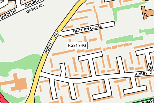 RG24 9HG map - OS OpenMap – Local (Ordnance Survey)