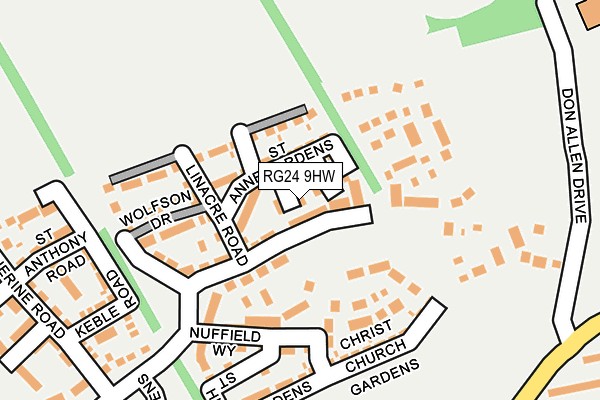 RG24 9HW map - OS OpenMap – Local (Ordnance Survey)