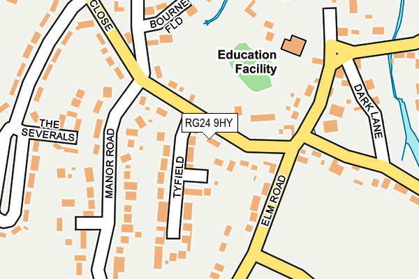 RG24 9HY map - OS OpenMap – Local (Ordnance Survey)
