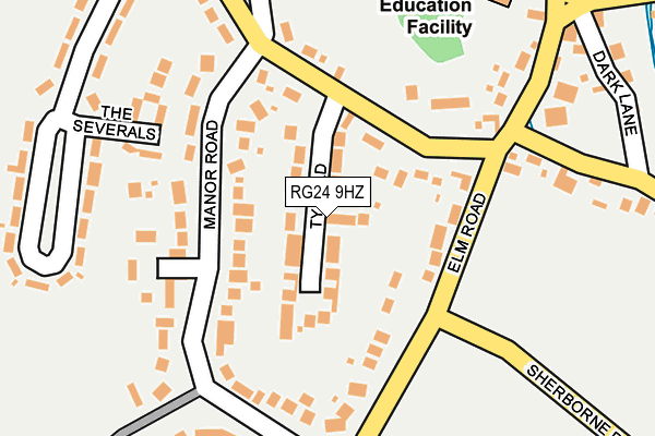 RG24 9HZ map - OS OpenMap – Local (Ordnance Survey)