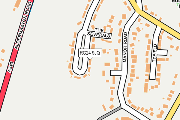 RG24 9JQ map - OS OpenMap – Local (Ordnance Survey)