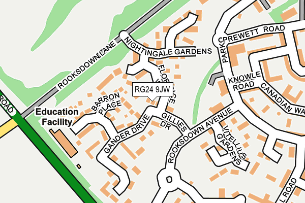 RG24 9JW map - OS OpenMap – Local (Ordnance Survey)
