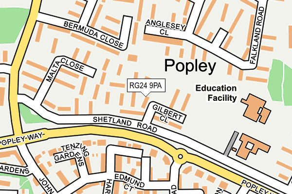 RG24 9PA map - OS OpenMap – Local (Ordnance Survey)