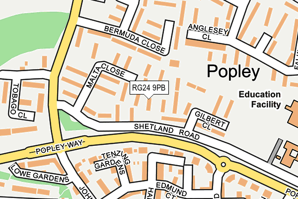 RG24 9PB map - OS OpenMap – Local (Ordnance Survey)